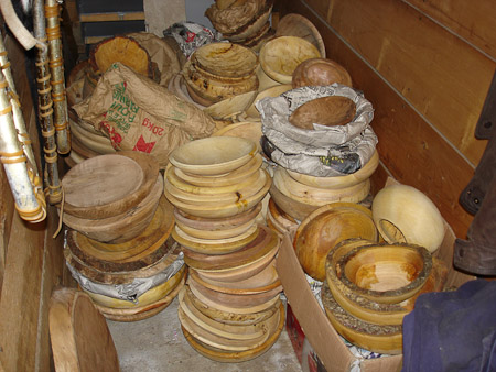 storing roughturned and dryed bowls